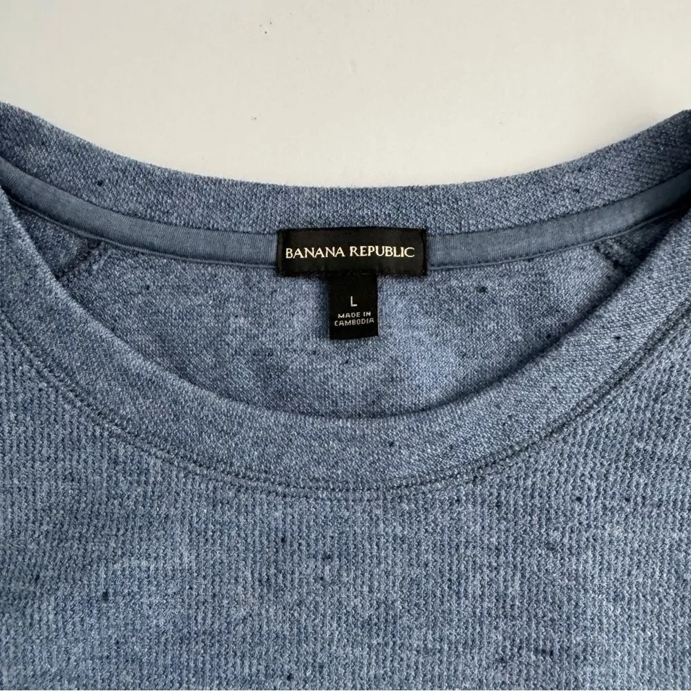 Banana Republic #1526438 Men’s Waffle Crew Sweatshirt Blue Size Large NWOT